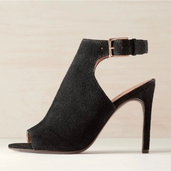 Tory Burch 'Brittania' Peep Toe Suede Bootie, black, size 9 - Picture 2 of 16